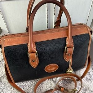 Vintage Dooney & Bourke- Black & Tan All Weather Leather Handbag